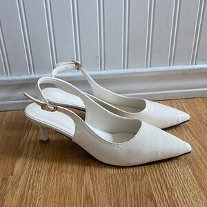 5 for $25! White Slingback Kitten Heels